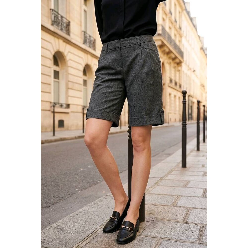 💜Vintage Forever 21 Dark Gray Dressy Bermuda Shorts XSmall